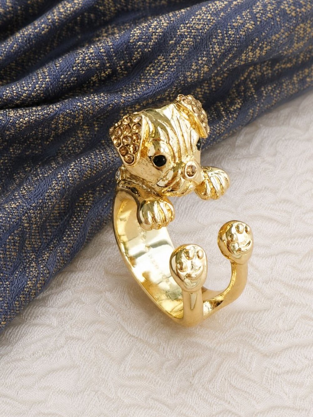 Kate Spade Puppy Gold Wrap Ring Size 6